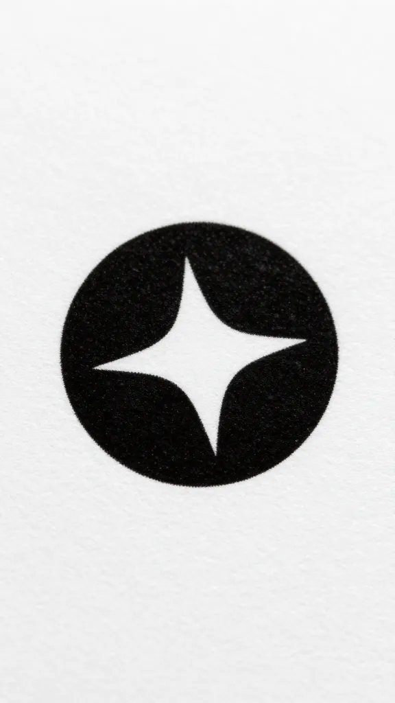 Closeup of a minimalist black-on-white logo mockup on matte card