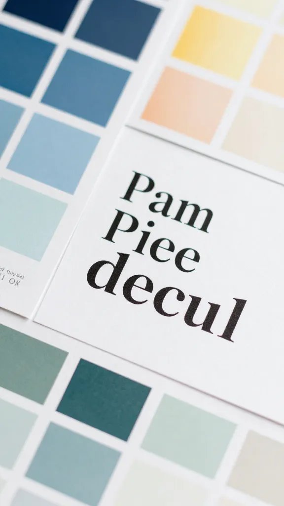 Closeup of a branding mood board with color swatches and typography