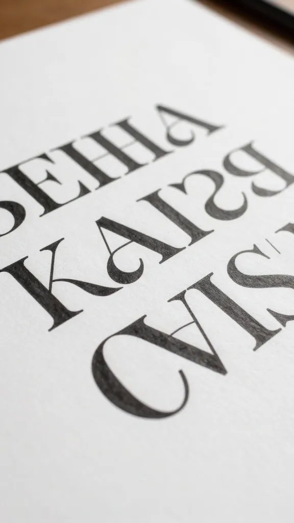 Closeup of a typographic composition in progress on a desk