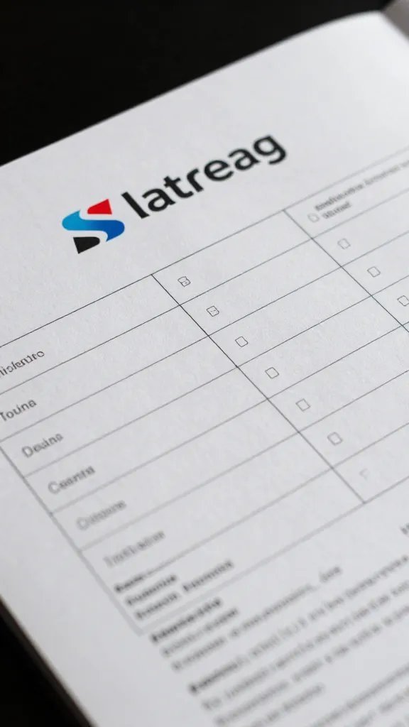 Closeup of brand guideline booklet with logo grid and notes