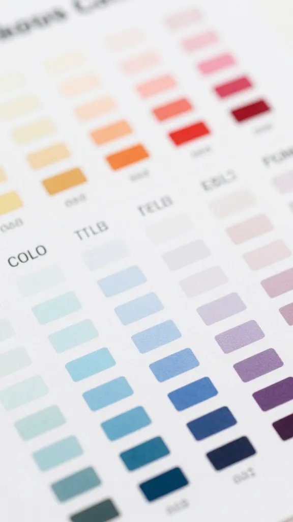 Closeup of a brand style guide page with color codes