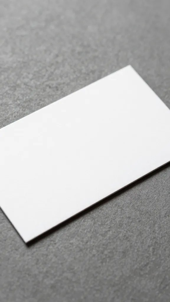Closeup of a business card resting on textured desk surface