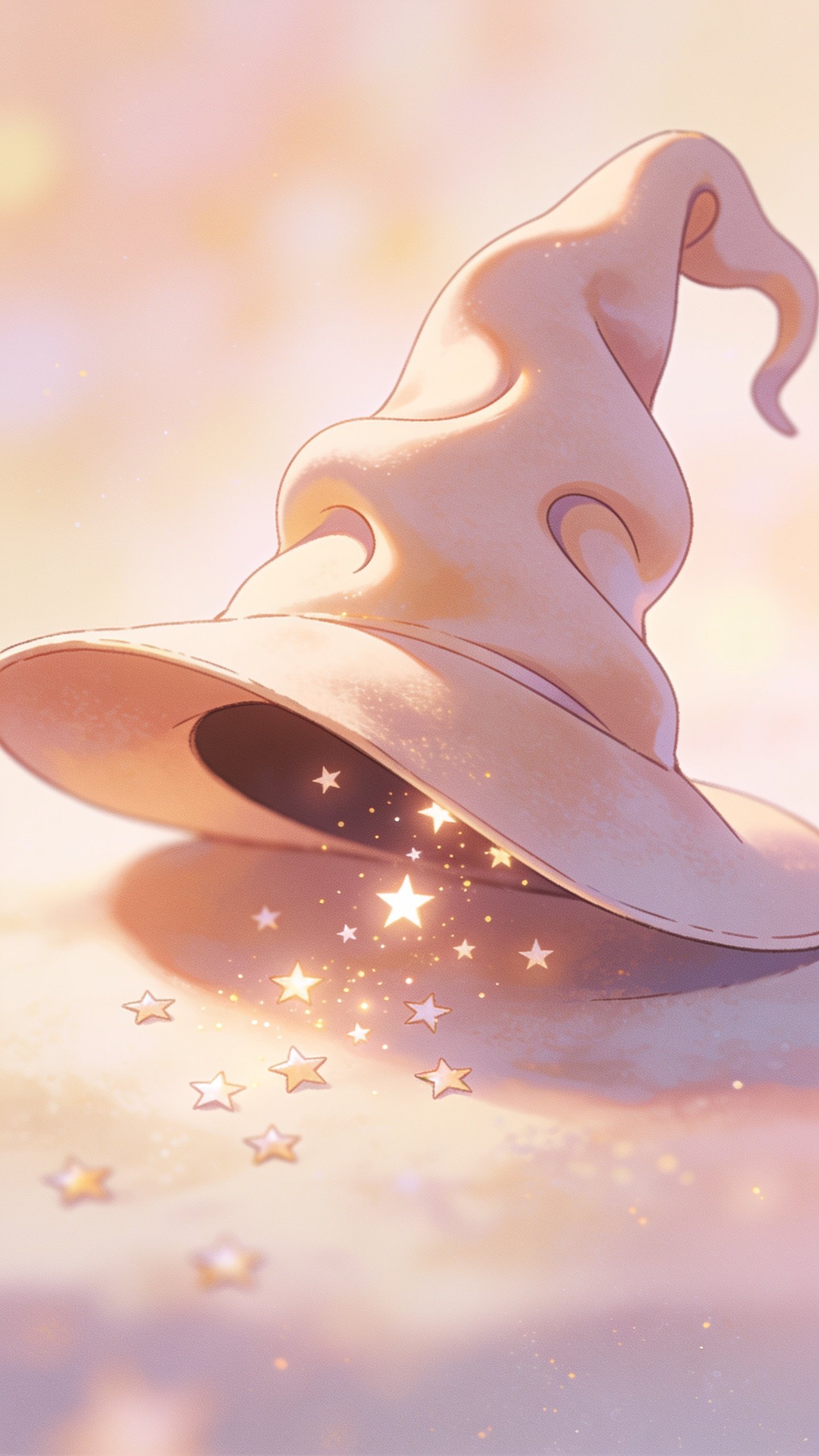 Closeup of a whimsical hat with tiny stars spilling out